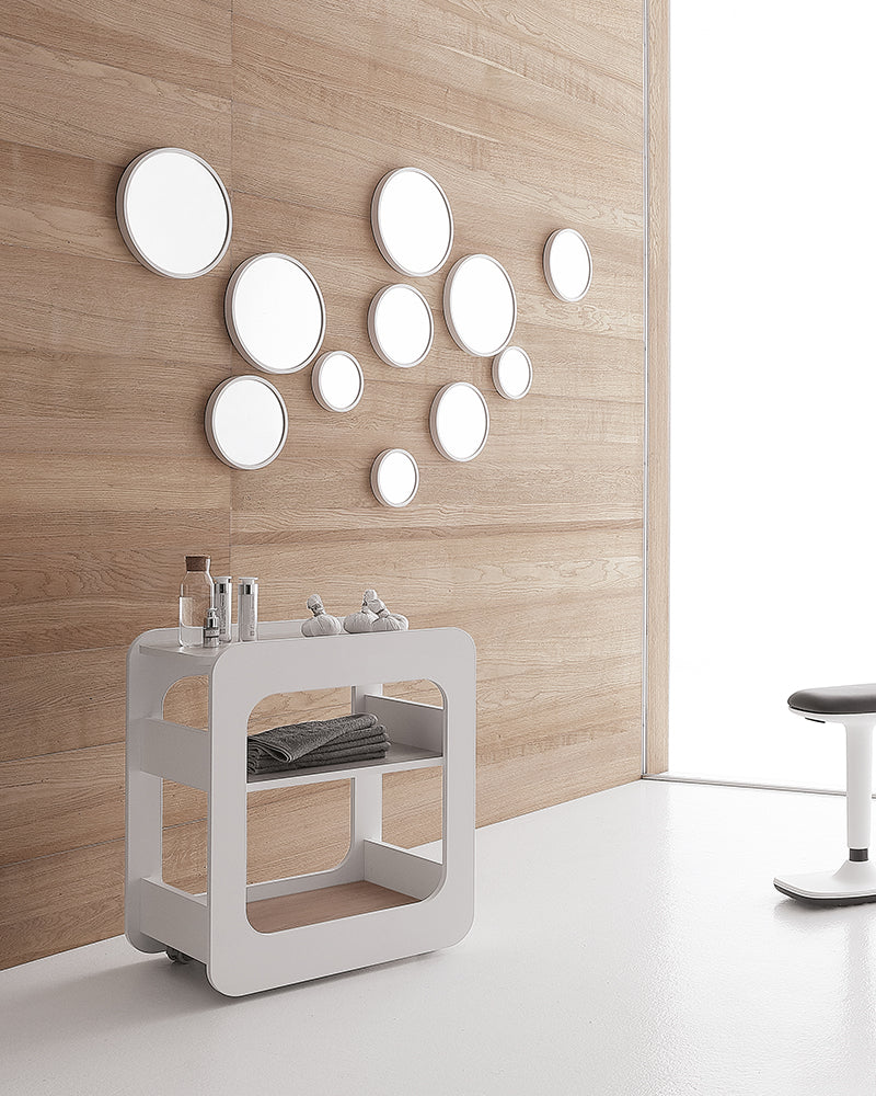 Creo - Carrito de peluquería blanco - Patrón de roble